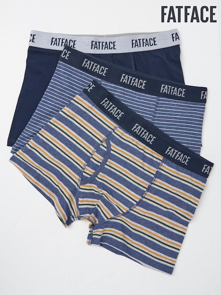 Marineblau/Blau gestreift - Fatface Klassische Boxershorts im 3 er-Pack (E86103) | 46 €