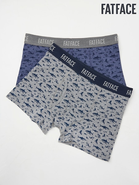 Grey & Blue Shark - Fatface Klassische Boxershorts im 2 er-Pack (E86104) | 34 €