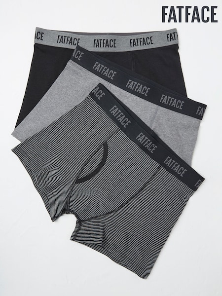 FatFace Black & Grey Classic Boxers 3 Pack (E86108) | €43