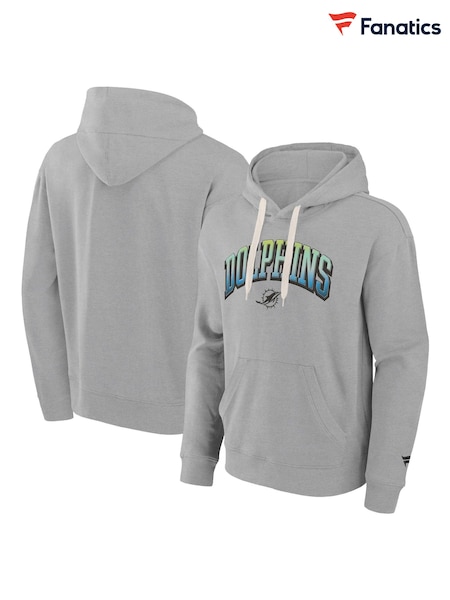 Fanatics Grey NFL Miami Dolphins Gradient Fleece Pullover 100% Cotton Hoodie (E86123) | R$ 640