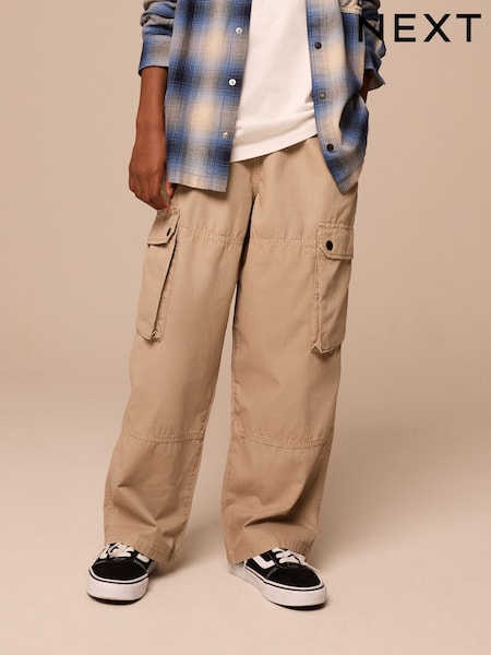 Neutral 100% Cotton Superwide Cargo Trousers (3-16yrs) (E86172) | €26 - €33