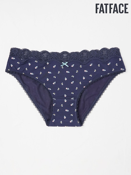 Темно-синий с принтом "тюльпан" - FatFace Mini Knickers (E86173) | €12