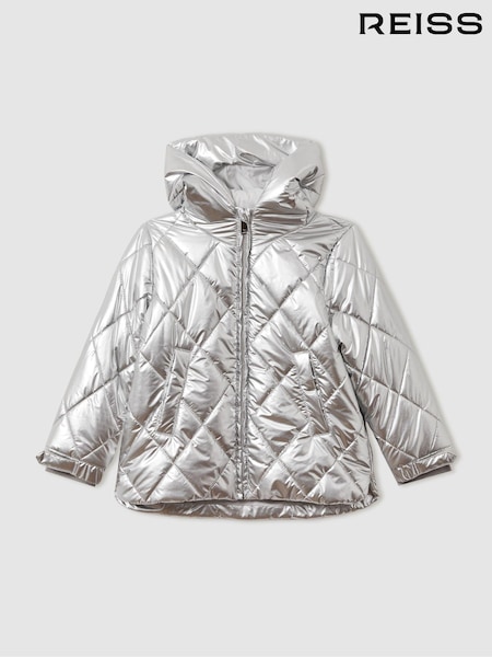 Reiss Silver Jan 13-14 yrs Quilted Coat (E86178) | AED835