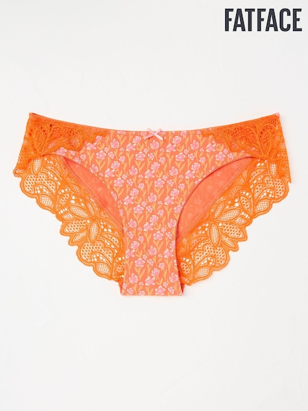 Orange Floral - FatFace Cheeky Knickers (E86327) | €12