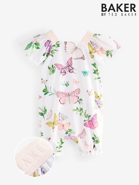 Белый - Baker by Ted Baker Frill Sleeve Romper (E86349) | €42 - €46