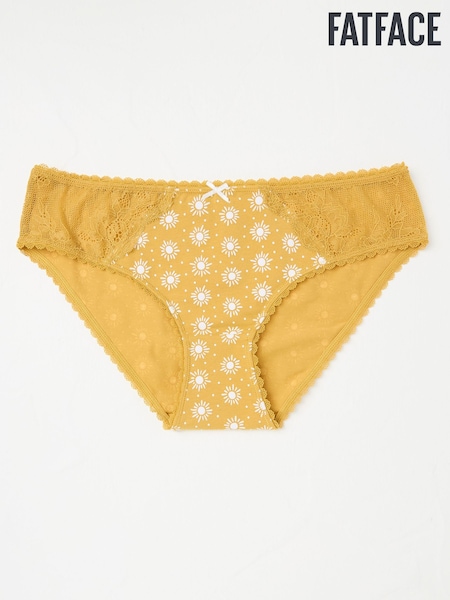 Желтый с принтом солнца - FatFace Mini Knickers (E86359) | €12