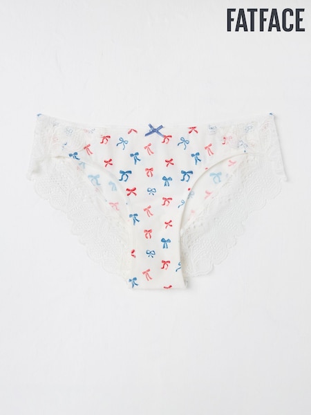 FatFace White Bow Cheeky Knickers (E86367) | €12