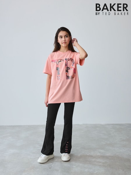 Baker By Ted Baker Pink Printed Branded T-shirt And Flare Set (E86446) | ‏15.500 د.ك.‏ - ‏18 د.ك.‏