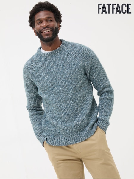 FatFace Mid Blue Sefton Lofty Knitted Crew Neck Jumper (E86456) | 3,304 UAH