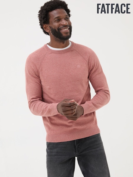 FatFace Mid Pink Rye Fine Gauge Knitted Crew Neck Jumper (E86476) | R$ 445