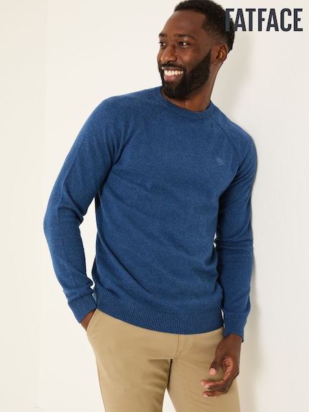 FatFace Blue Denim Rye Fine Gauge Knitted Crew Neck Jumper (E86480) | R$ 445