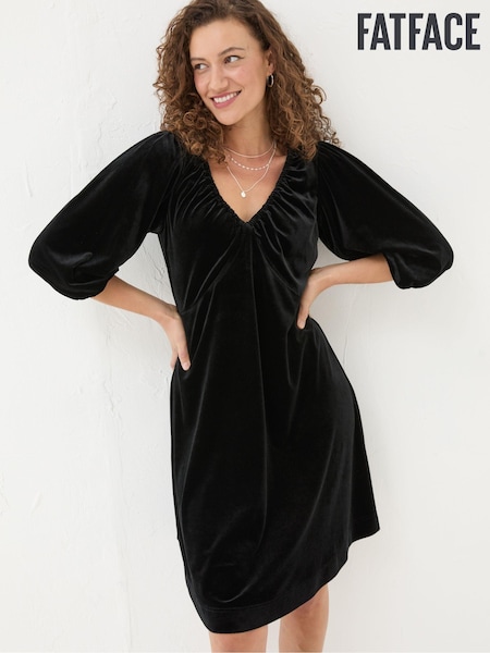 FatFace Black Gracie Velvet Dress (E86549) | €47.50