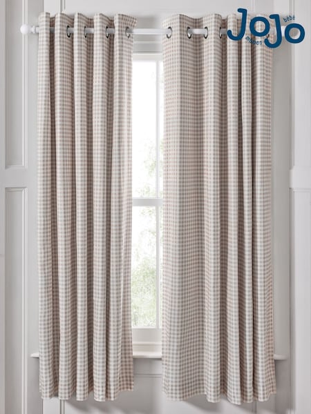 Jojo Maman Bébé Natural Gingham Blackout Lined Curtains (E86604) | €84 - €142
