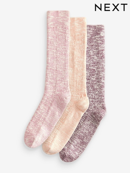 ורוד - Slouchy Ankle Socks 3 Pack (E86616) | ‏47‏₪