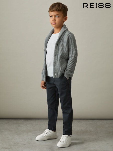 Reiss Steel Blue Eastbury 9-13 yrs Slim Fit Tapered Chinos (E86647) | €58