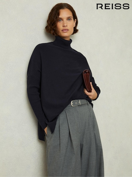 Reiss Navy Sophia Drop-Shoulder Roll Neck Jumper (E86649) | €40