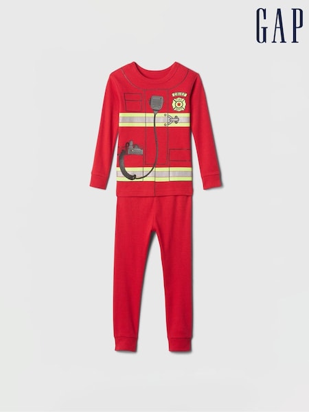 Gap Red Firefighter Cotton Long Sleeve Pyjamas (6mths-5yrs) (E86728) | €9