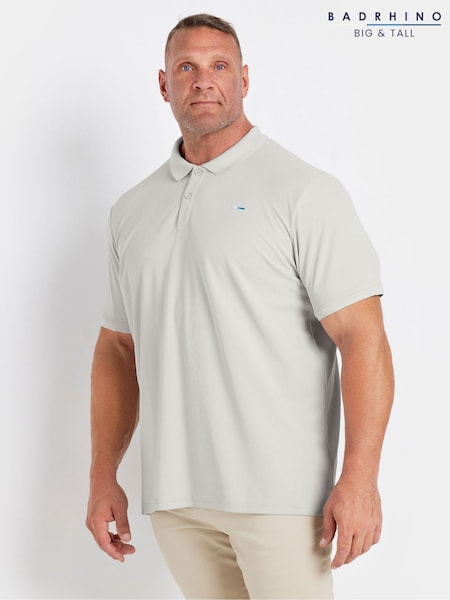 BadRhino Big & Tall Grey Pique Polo Shirt (E86748) | €38