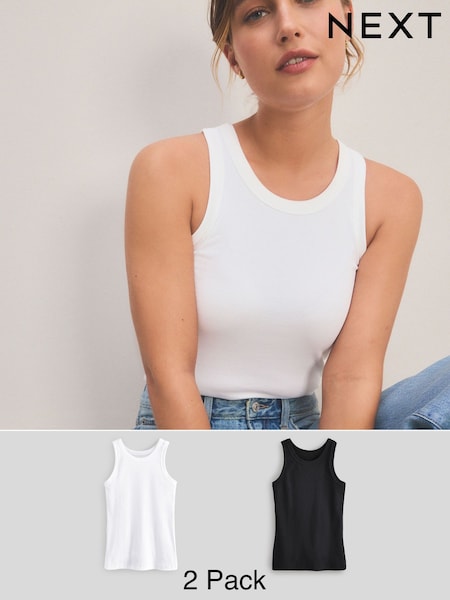 Black/White High Neck Vests 2 Pack (E86749) | 777 UAH