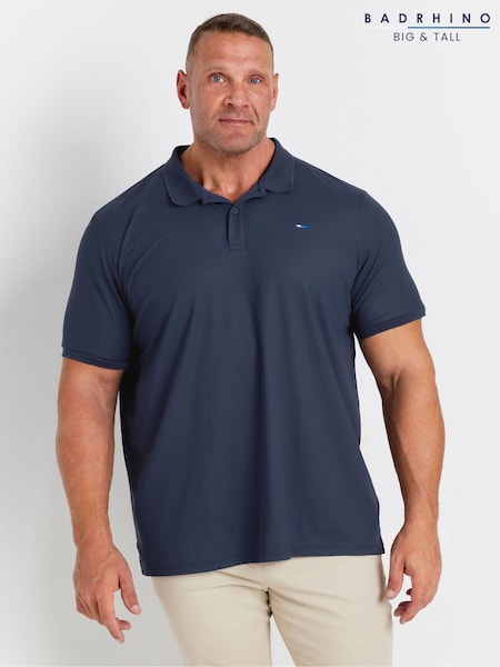 BadRhino Big & Tall Navy Blue Pique Polo Shirt (E86750) | €38