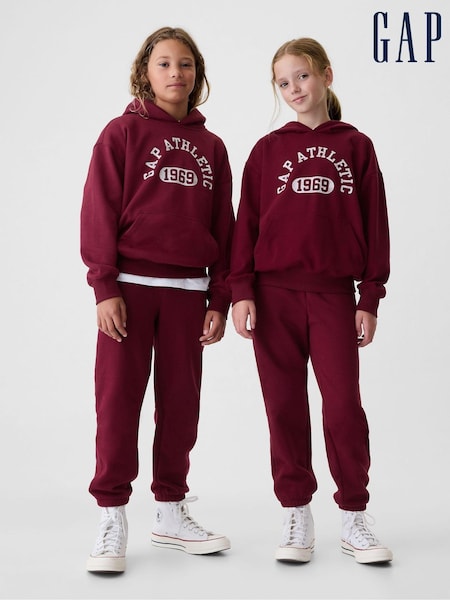 Gap Burgundy Red Athletic Logo Hoodie (4-13yrs) (E86776) | €15.50