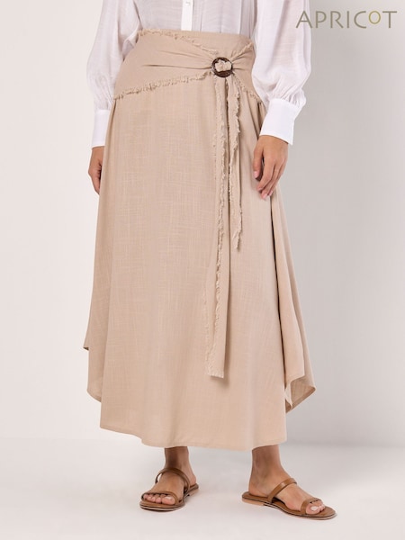 Apricot Grey Coconut Raw Edge Belt Skirt (E86927) | €44