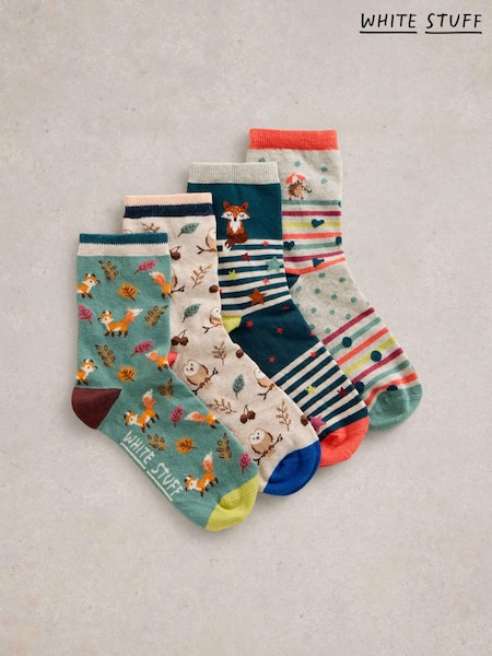 White Stuff Woodland Animals Socks 4 Pack (E86965) | 16 €