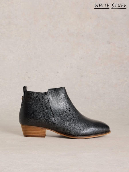 White Stuff Black Willow Leather Ankle Boots (E86972) | R$ 780