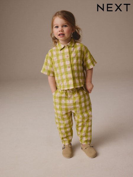 Vihreä/Vaaleanpunainen - Shirt And Trouser Co-ord Set (3mths-8yrs) (E86988) | €28 - €37