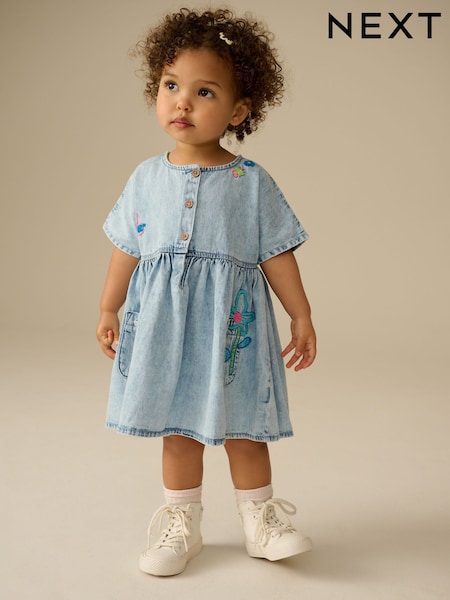 Denim Embroidered Relaxed Summer Dress (3mths-8yrs) (E86992) | CA$45 - CA$61