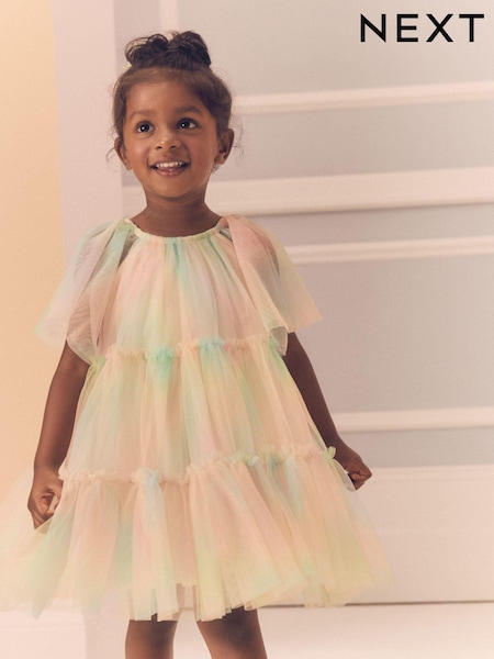 Rainbow Tiered Mesh Party Dress (3mths-10yrs) (E86994) | €24 - €33
