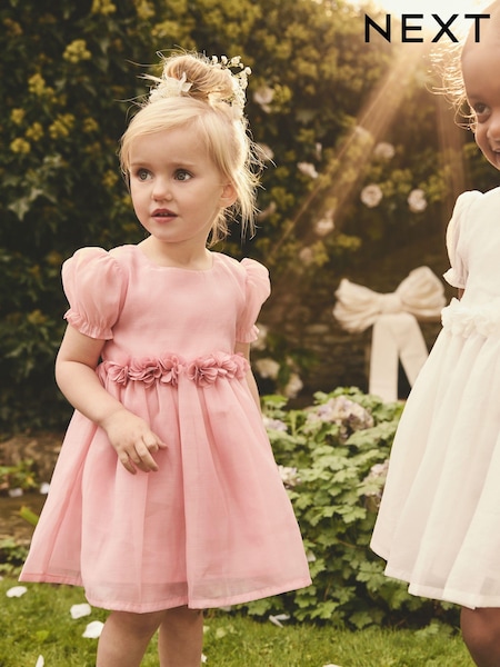 ורוד - Girl Flower Print Corsage Dress (3mths-8yrs) (E86997) | ‏92‏₪ - ‏117‏₪