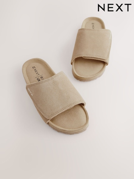 Neutral Suede Adjustable Sliders (E87042) | AED102 - AED137