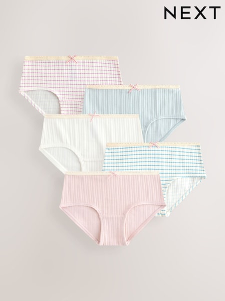Stripe Pink Texture Hipsters 5 Pack (2-16yrs) (E87086) | AED56 - AED76