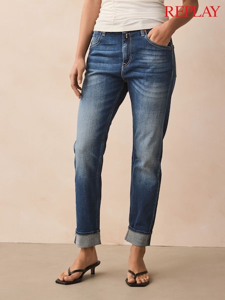Replay Dark Blue Marty Boyfriend Fit Jeans (E87173) | €93