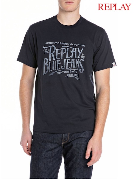 Replay Blue 100% Cotton Jeans T-Shirt (E87183) | R$ 445