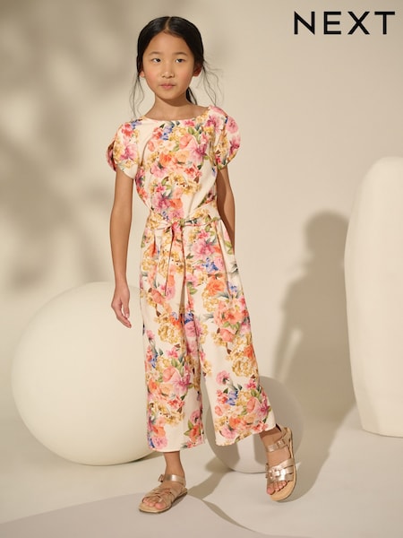 שמנת פרחוני - Printed Jumpsuit (3-16yrs) (E87252) | ‏92‏₪ - ‏117‏ ₪