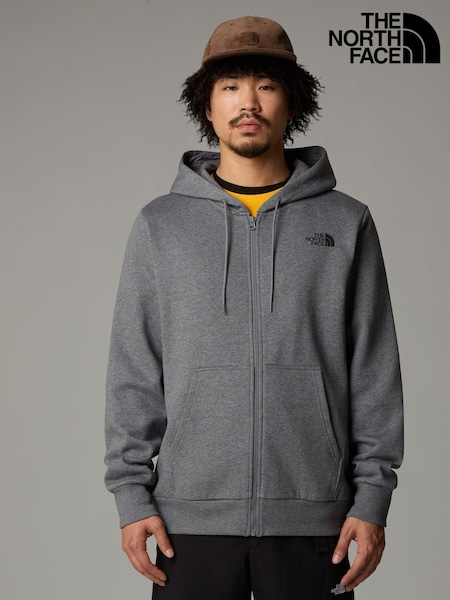 The North Face Grey Simple Dome Full Zip Hoodie (E87335) | ₪352