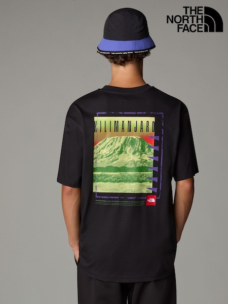 שחור - The North Face Axys Oversized Back Print T-shirt (E87405) | ‏201‏₪