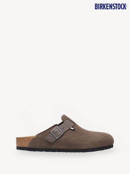 Birkenstock Brown Boston Suede Leather Clogs (E87428) | €185