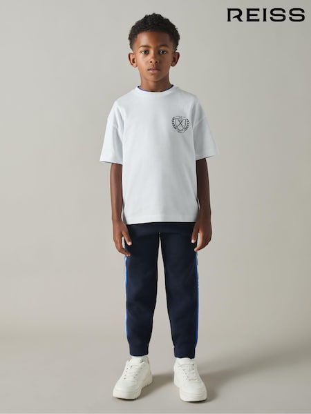 Reiss White Alsom Cotton-Jersey Alpine Races-Print T-Shirt (E87450) | €30