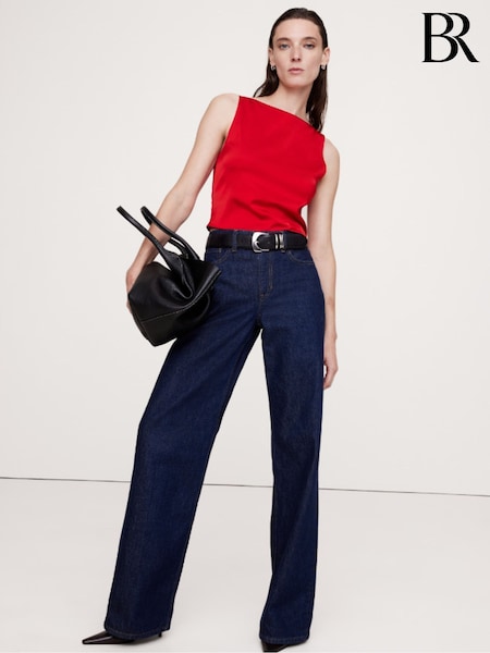Banana Republic Red Stretch-Satin Longline Vest (E87508) | €125