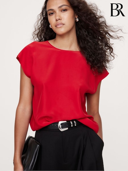 Banana Republic Red Essential Silk Top (E87509) | €64