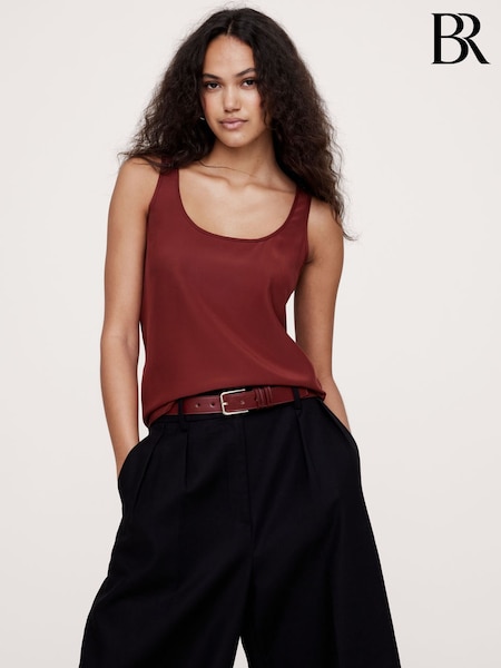 Banana Republic Red 100% Silk Sleeveless Vest Top (E87522) | €43