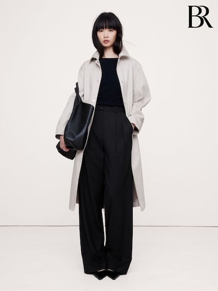 Banana Republic Black Ultra High Waist Wide Leg Trousers (E87533) | €97