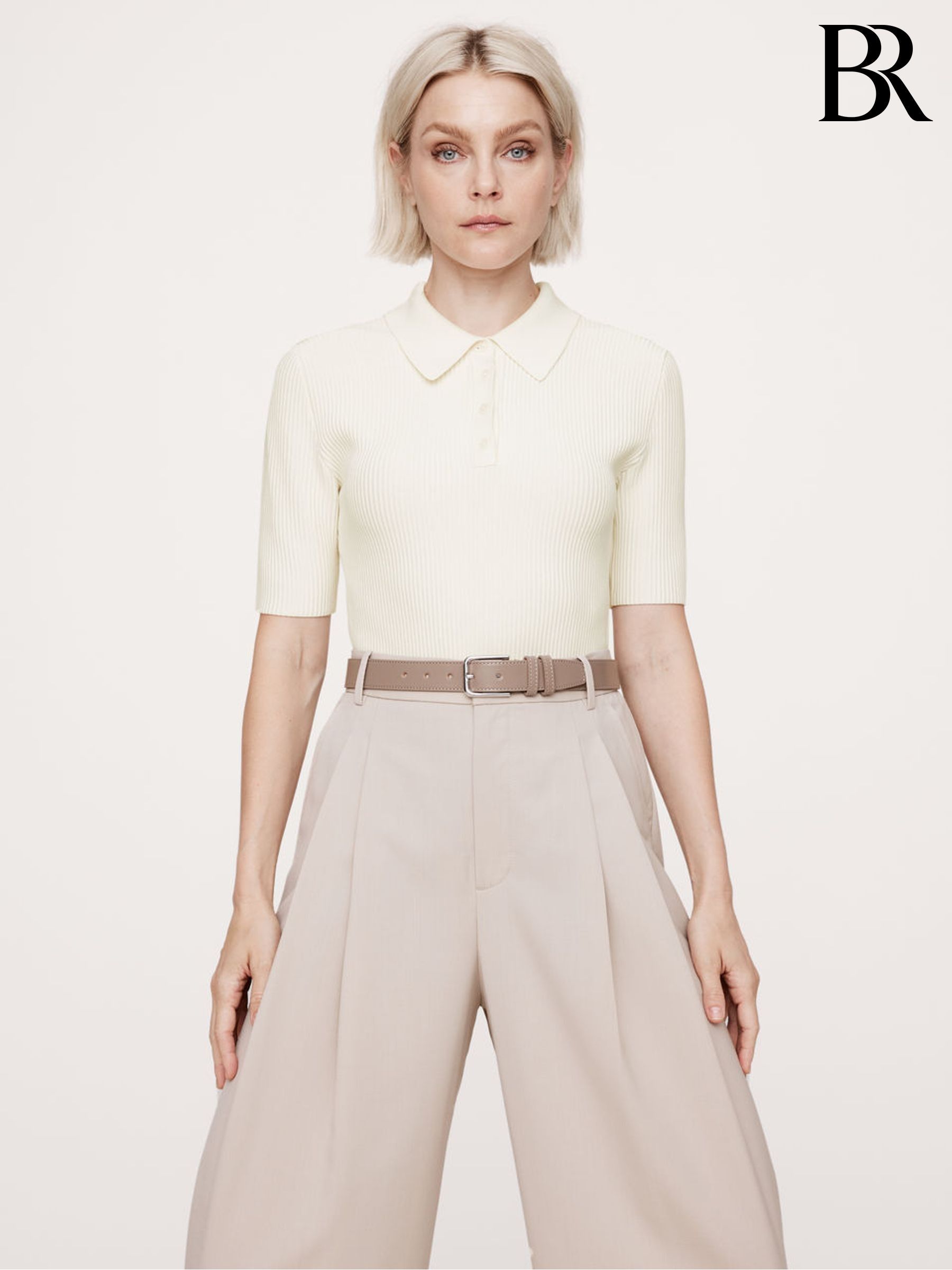 Banana republic white polo top
