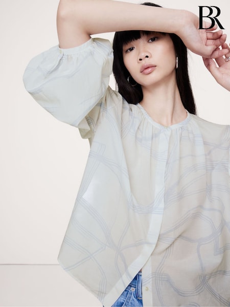 Banana Republic White Cotton Silk Blouse (E87569) | €60