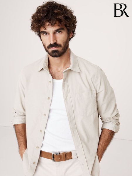 Banana Republic White Lightweight Corduroy Shirt (E87789) | €48
