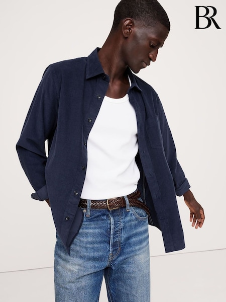 Banana Republic Navy Blue Lightweight Corduroy Shirt (E87790) | €48