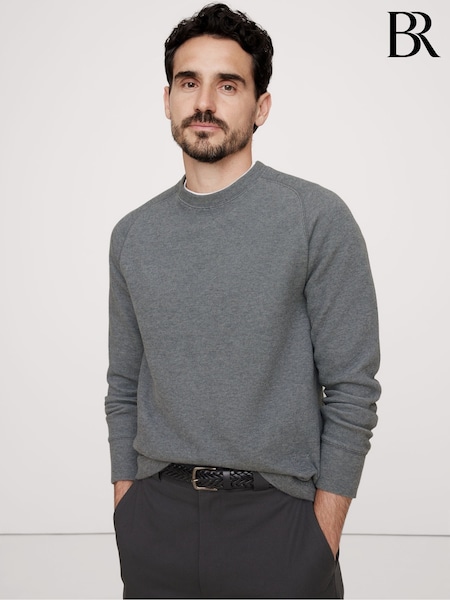 Banana Republic Grey Double-Knit Crew Neck Jumper (E87802) | €36